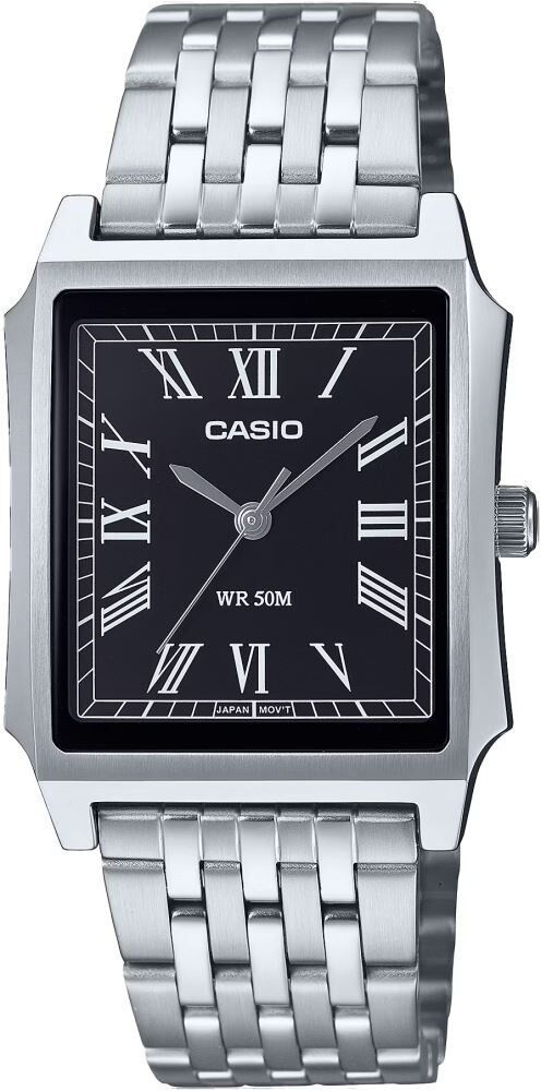 CASIO MTP-B190D-1BVDF ROMA RAKAMLI DİKDÖRTGEN ÇELİK ERKEK KOL SAATİ