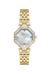 FREELOOK FL.1.10529-2 ALTIN KAPLAMA TAŞLI SEKİZGEN KADIN KOL SAATİ