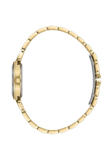 FREELOOK FL.1.10529-2 ALTIN KAPLAMA TAŞLI SEKİZGEN KADIN KOL SAATİ