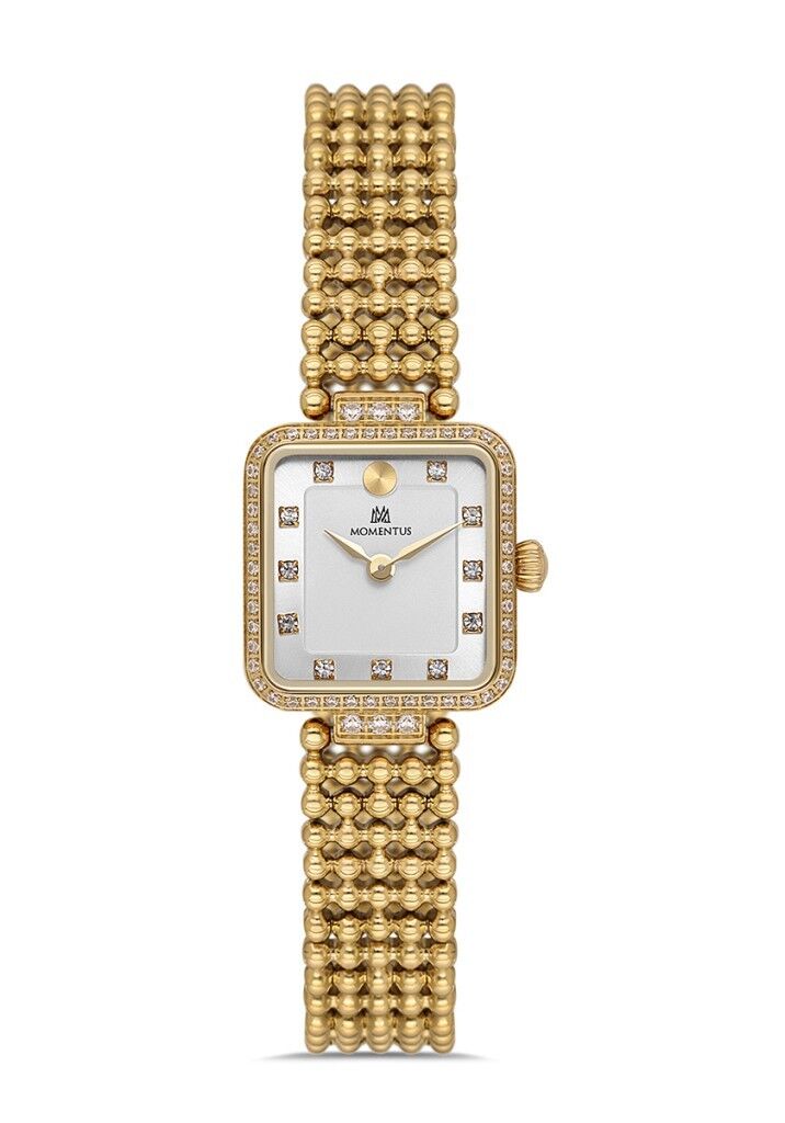 MOMENTUS SS393G-02SG ALTIN KAPLAMA KARE KADIN KOL SAATİ