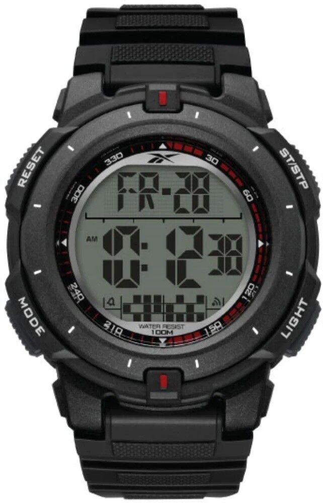 REEBOK RV-WHE-G9-PBPB-WR SİYAH SİLİKON KORDON DİJİTAL ERKEK KOL SAATİ