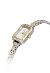 HISLON QL194T-02SG ALTIN KAPLAMA DİKDÖRTGEN TAŞLI KADIN KOL SAATİ