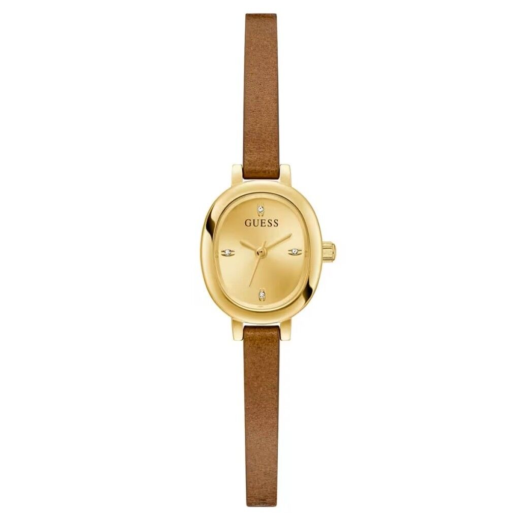 GUESS GUGW0925L2 KAHVERENGİ DERİ KORDON OVAL KADIN KOL SAATİ