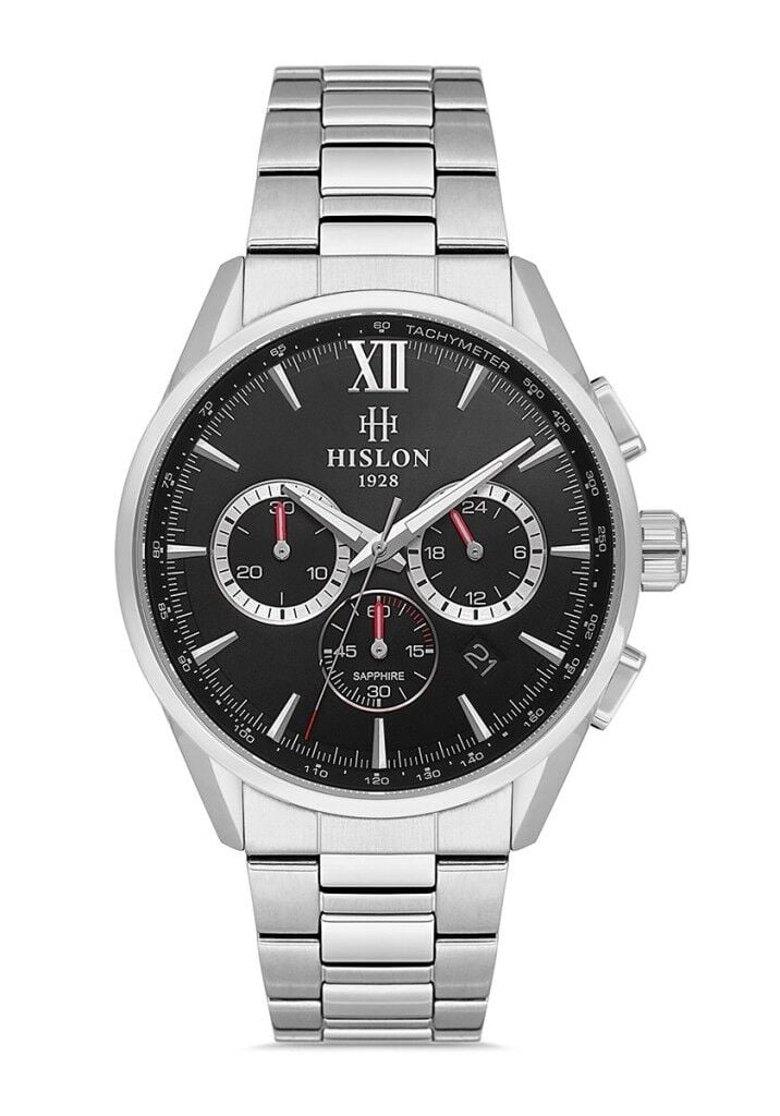 HISLON MS206S-04SS SAFİR CAM ÇELİK ERKEK KOL SAATİ
