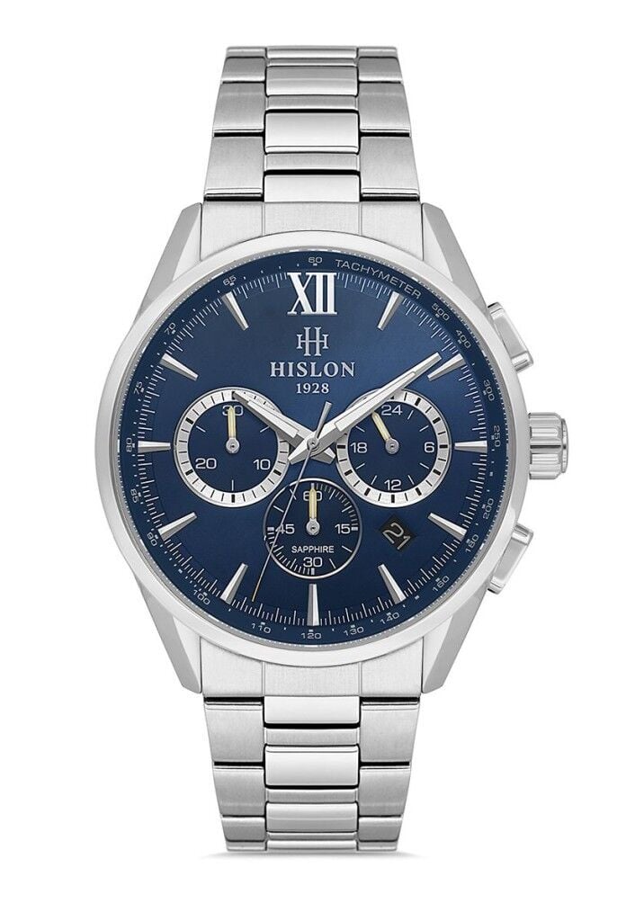 HISLON MS206S-11SS SAFİR CAM ÇELİK ERKEK KOL SAATİ