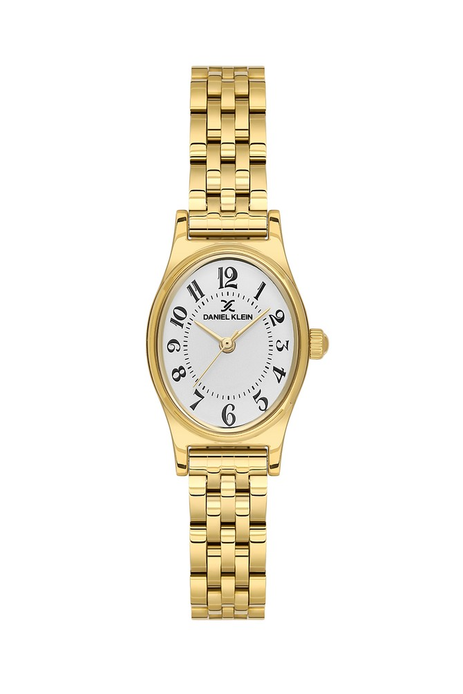 DANIEL KLEIN DK.1.14174-6 ALTIN KAPLAMA RAKAMLI OVAL KADIN KOL SAATİ