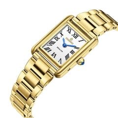 ESSENCE ES6961FE.130 ALTIN KAPLAMA ROMA RAKAMLI DİKDÖRTGEN KADIN KOL SAATİ