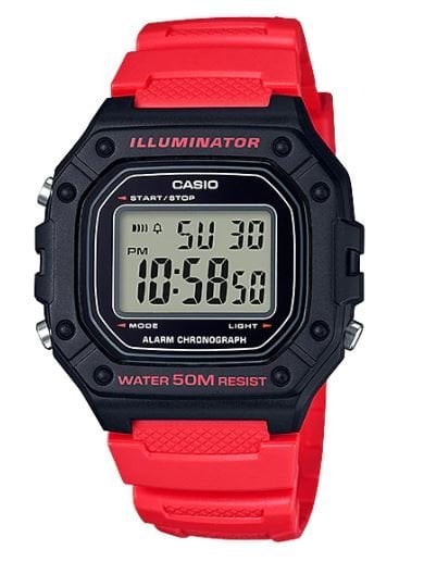 CASIO W-218H-4BVDF DİJİTAL KIRMIZI ERKEK KOL SAATİ