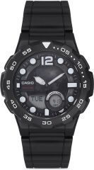 CASIO AEQ-100W-1AVDF SİYAH SİLİKON KORDON ANALOG/DİJİTAL ERKEK KOL SAATİ