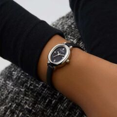 GUESS GUGW0925L1 SİYAH DERİ KORDON OVAL KADIN KOL SAATİ