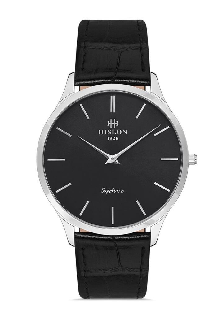 HISLON CL135S-04BS SİYAH DERİ KORDON İNCE YAPRAK ERKEK KOL SAATİ