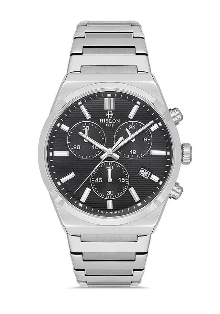 HISLON MS223S-04SS SAFİR CAM ÇELİK ERKEK KOL SAATİ