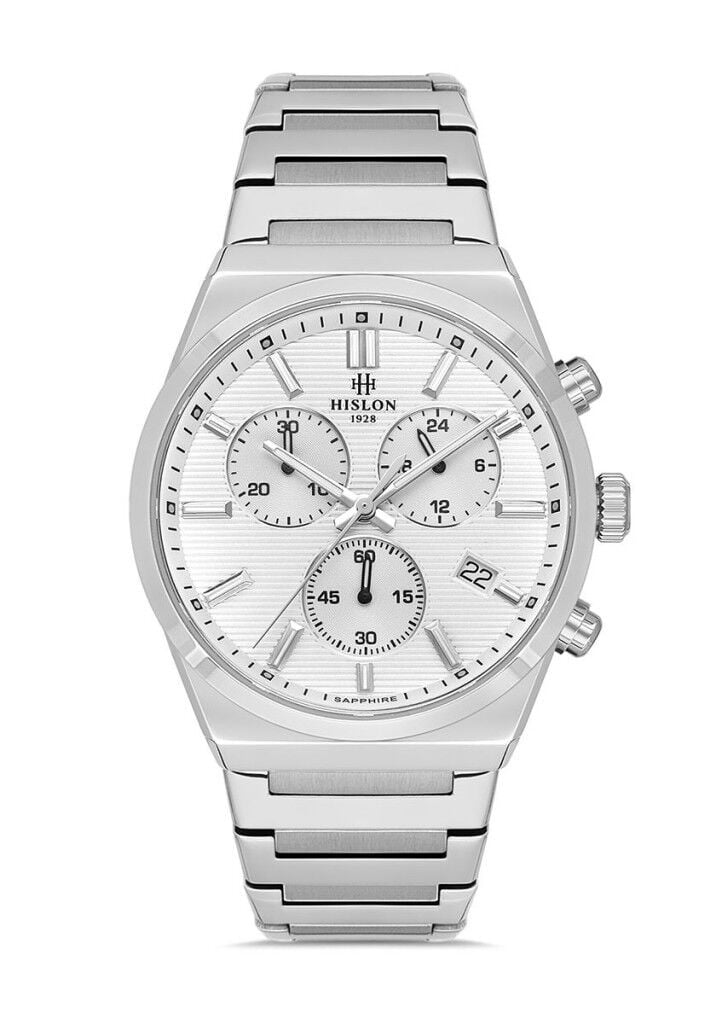 HISLON MS223S-02SS SAFİR CAM ÇELİK ERKEK KOL SAATİ