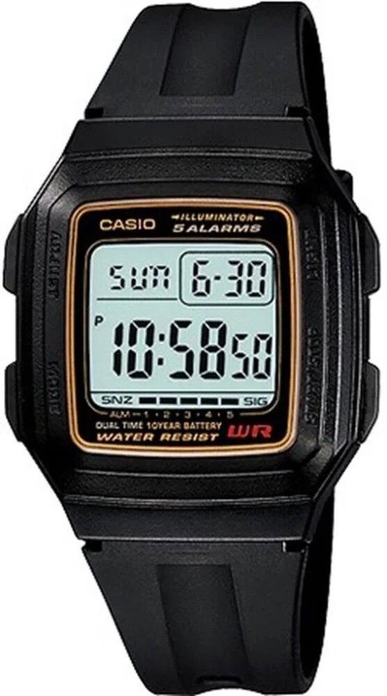 CASIO F-201WA-9ADF SİYAH SİLİKON KORDON DİJİTAL ERKEK KOL SAATİ