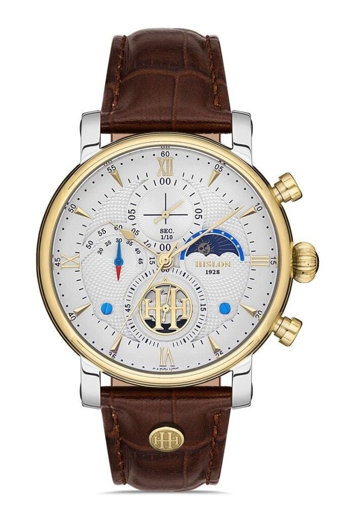 HISLON TM105T-02KG KAHVERENGİ DERİ KORDON ERKEK KOL SAATİ