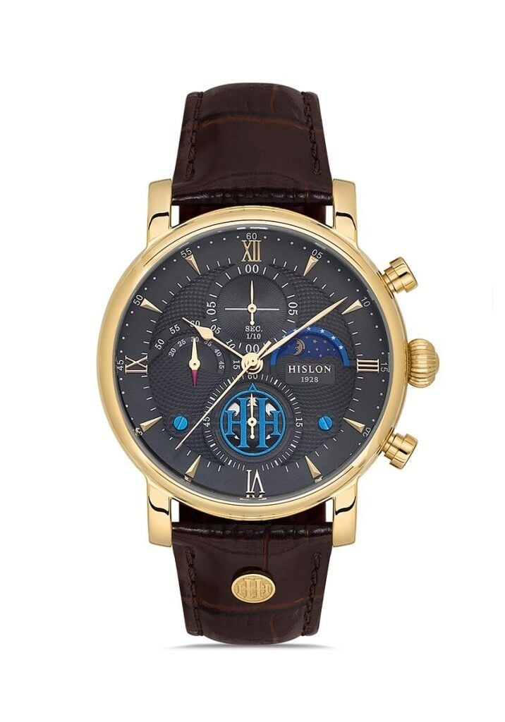 HISLON TM105G-05KG KAHVERENGİ DERİ KORDON ERKEK KOL SAATİ