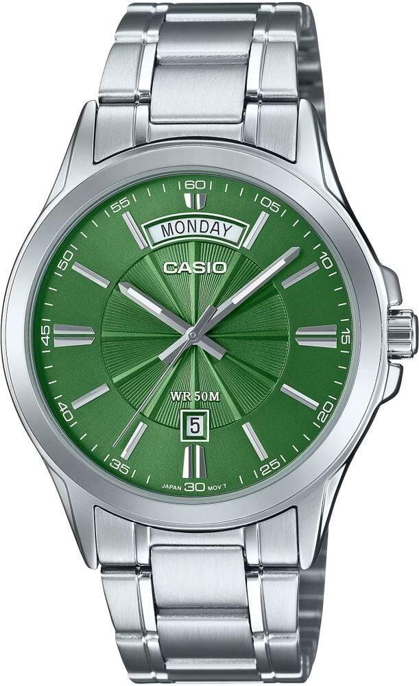 CASIO MTP-1381D-3AVDF YEŞİL KADRAN METAL ERKEK KOL SAATİ