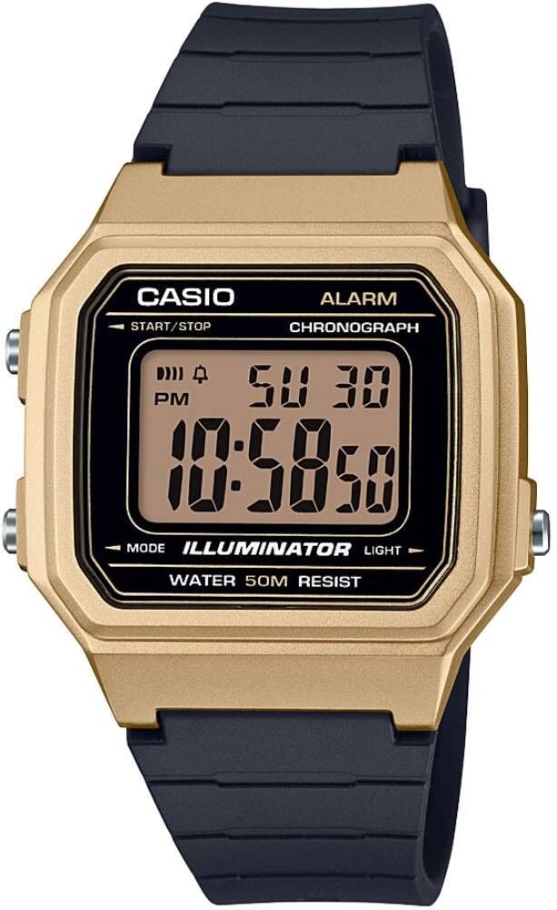 CASIO W-217HM-9AVDF SİYAH SİLİKON KORDON DİJİTAL DİKDÖRTGEN ERKEK KOL SAATİ
