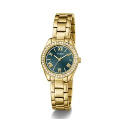 GUESS GUGW0841L9 ALTIN KAPLAMA YEŞİL KADRAN TAŞLI KADIN KOL SAATİ