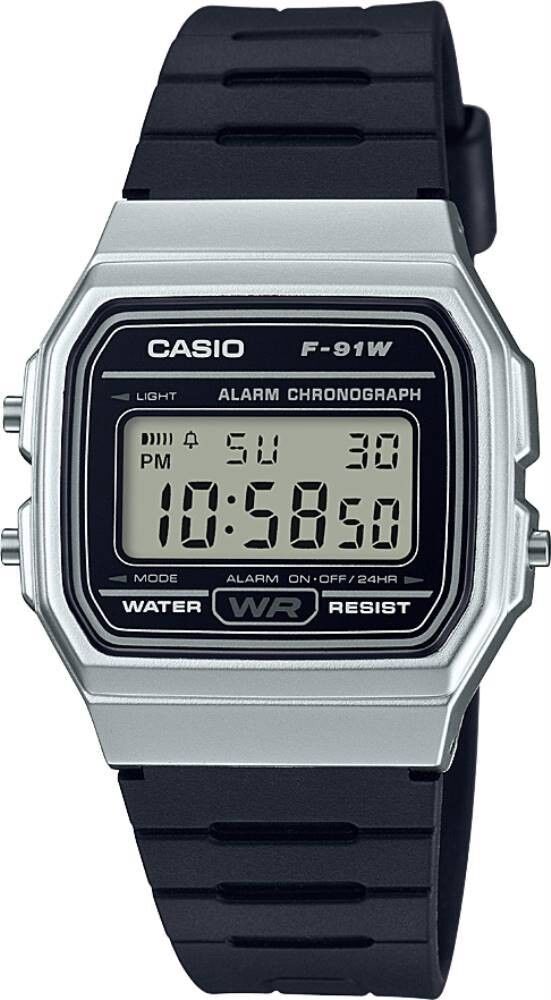 CASIO F-91WM-7ADF ASKER SAATİ SİYAH SİLİKON KORDON DİJİTAL ERKEK KOL SAATİ