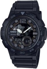 CASIO AEQ-100W-1BVDF SİYAH SİLİKON KORDON ANALOG DİJİTAL ERKEK KOL SAATİ