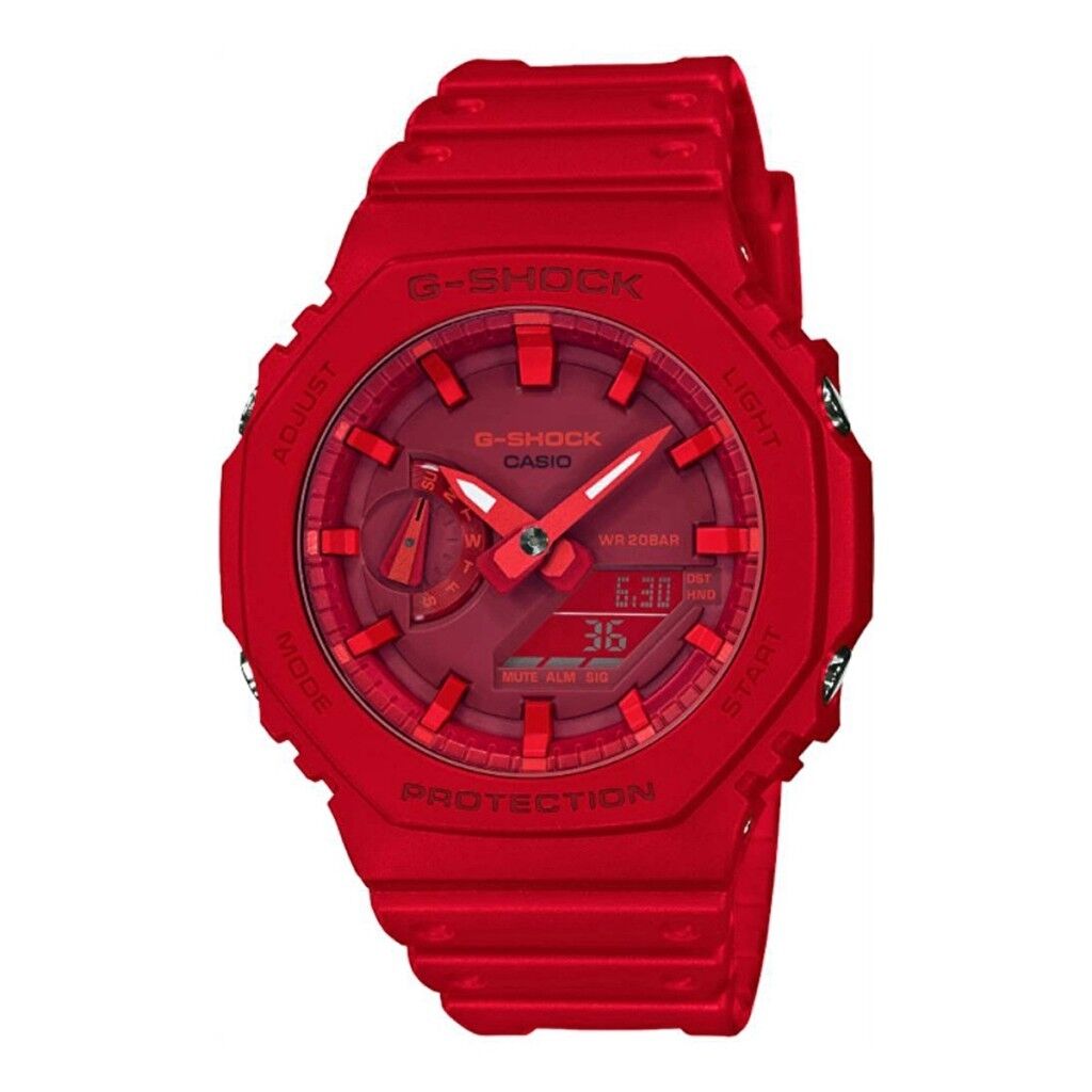 CASIO G-SHOCK GA-2100-4ADR KIRMIZI SİLİKON KORDON ANALOG/DİJİTAL ERKEK KOL SAATİ
