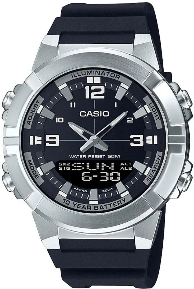 CASIO AMW-870-1AVDF SİYAH SİLİKON KORDON ANALOG/DİJİTAL ERKEK KOL SAATİ