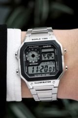 CASIO AE-1200WHD-1AVDF DİJİTAL KARE METAL ERKEK KOL SAATİ