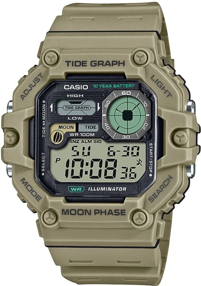 CASIO WS-1700H-5AVDF KAHVERENGİ SİLİKON KORDON DİJİTAL ERKEK KOL SAATİ