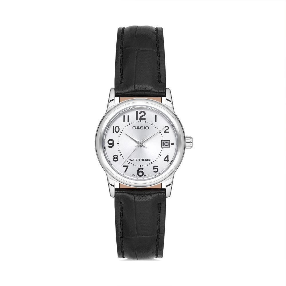 CASIO LTP-V002L-7BUDF DERİ KORDON TAKVİMLİ BAYAN KOL SAATİ
