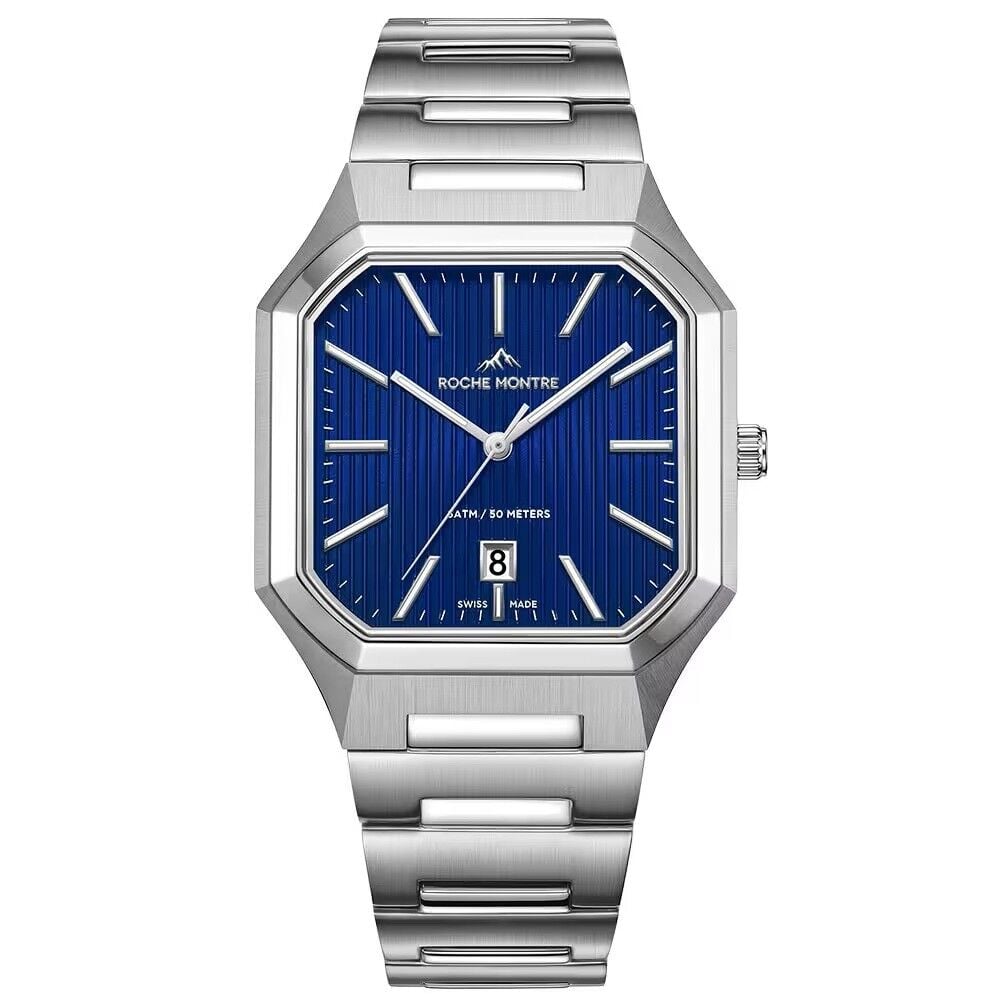 ROCHE MONTRE RMG8002-03 SWISS MADE SAFİR CAM ÇELİK KARE ERKEK KOL SAATİ