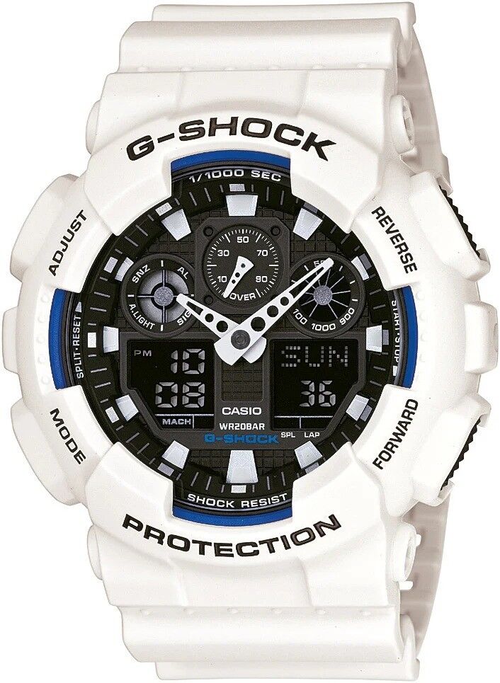 CASIO G-SHOCK GA-100B-7ADR BEYAZ SİLİKON KORDON ANALOG/DİJİTAL ERKEK KOL SAATİ
