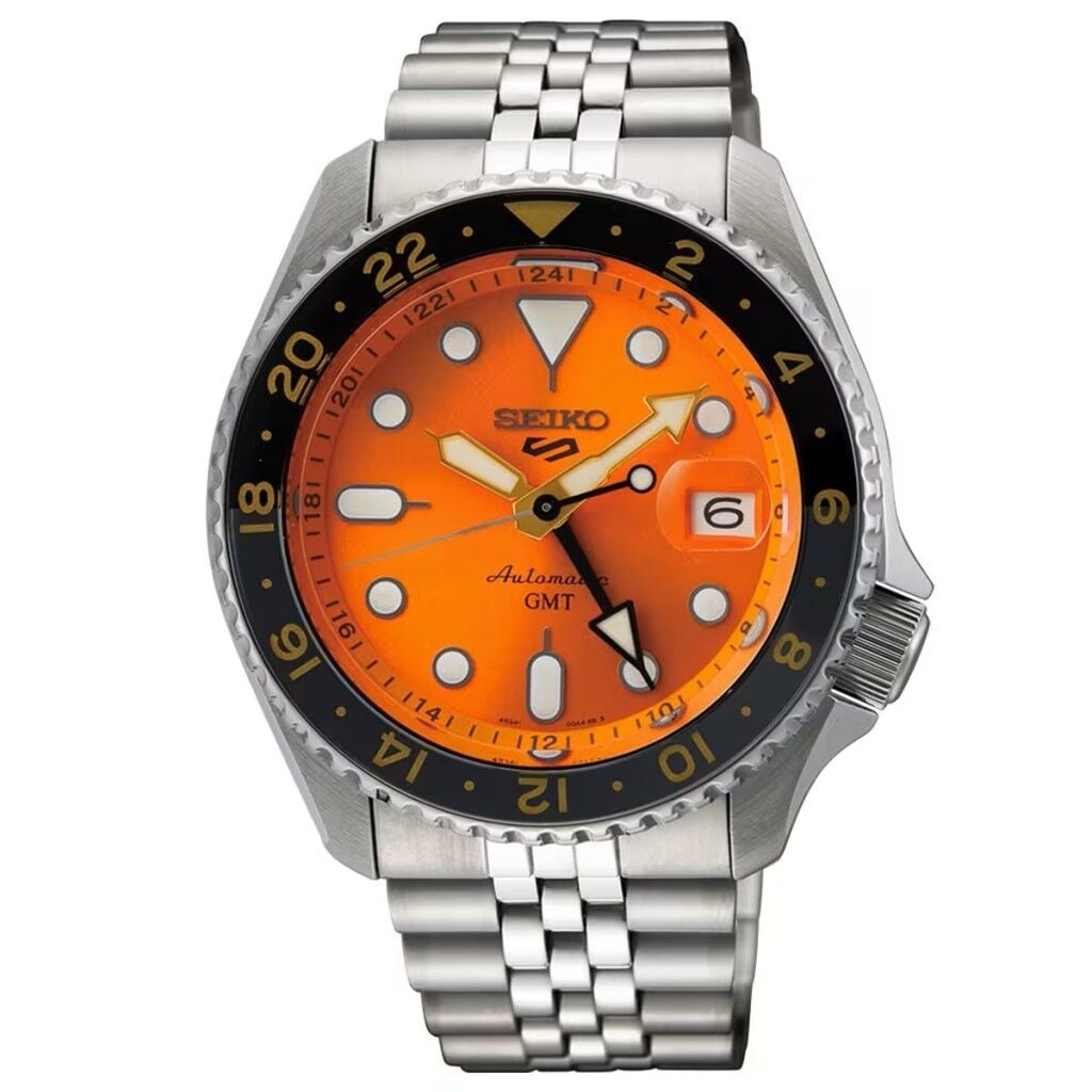 SEIKO 5 SPORTS GMT SSK005J TURUNCU KADRAN PİLSİZ OTOMATİK SERAMİK BEZEL ÇELİK ERKEK KOL SAATİ