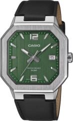 CASIO MTP-B195L-3AVDF YEŞİL KADRAN SİYAH DERİ KORDON KARE ERKEK KOL SAATİ