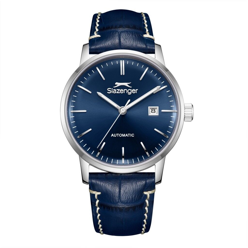 SLAZENGER SL.09.2575.1.399 PİLSİZ OTOMATİK LACİVERT DERİ KORDON ERKEK KOL SAATİ