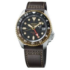 SEIKO 5 SPORTS GMT SSK036 PİLSİZ OTOMATİK KAHVERENGİ DERİ KORDON ERKEK KOL SAATİ