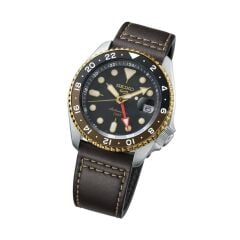 SEIKO 5 SPORTS GMT SSK036 PİLSİZ OTOMATİK KAHVERENGİ DERİ KORDON ERKEK KOL SAATİ