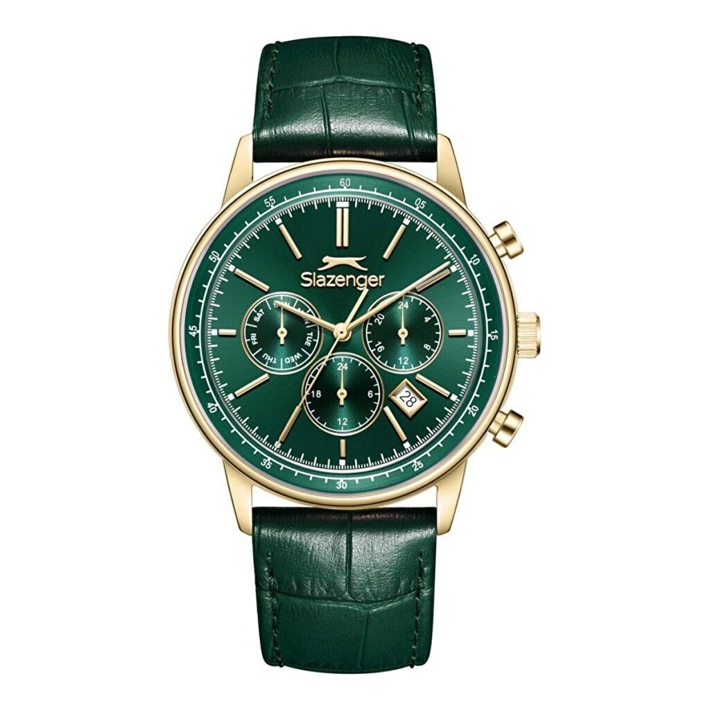 SLAZENGER SL.09.2539.2.03 YEŞİL DERİ KORDON ERKEK KOL SAATİ