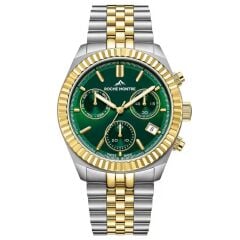 ROCHE MONTRE RMG6000-06 SWISS MADE SAFİR CAM YEŞİL KADRAN ALTIN KAPLAMA ERKEK KOL SAATİ