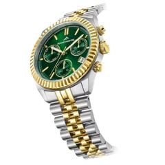 ROCHE MONTRE RMG6000-06 SWISS MADE SAFİR CAM YEŞİL KADRAN ALTIN KAPLAMA ERKEK KOL SAATİ