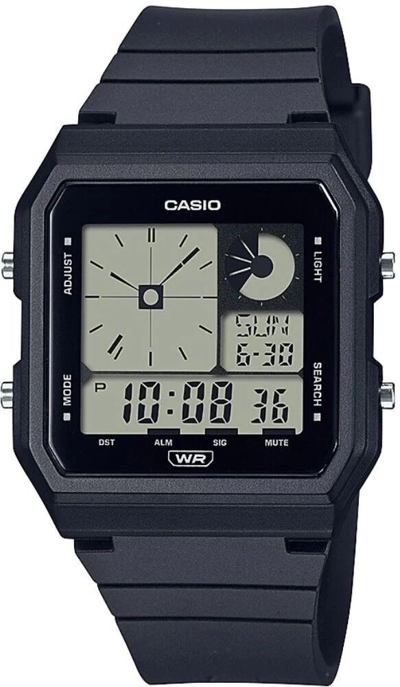 CASIO LF-20W-1ADF SİYAH SİLİKON KORDON DİJİTAL KARE ERKEK KOL SAATİ