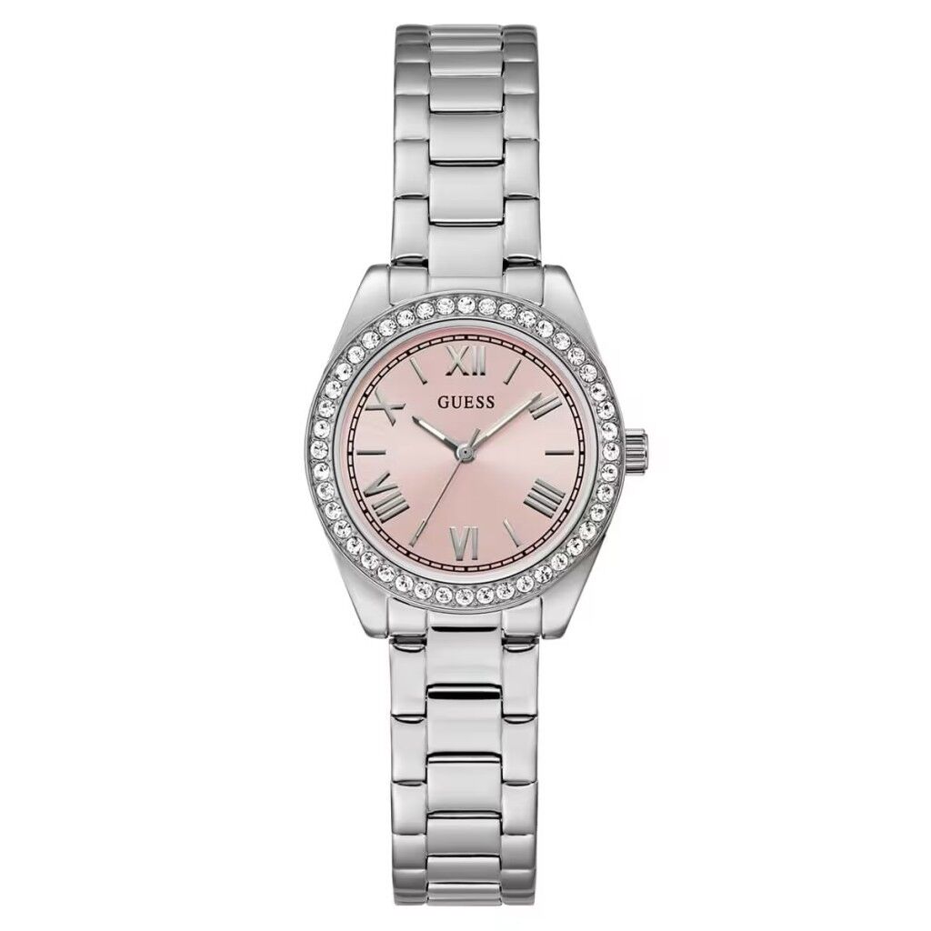 GUESS GUGW0841L4 PEMBE KADRAN TAŞLI ÇELİK KADIN KOL SAATİ
