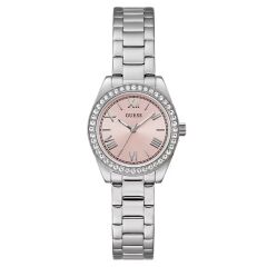 GUESS GUGW0841L4 PEMBE KADRAN TAŞLI ÇELİK KADIN KOL SAATİ