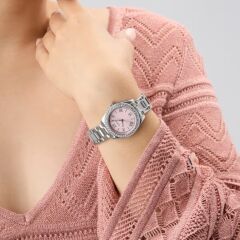 GUESS GUGW0841L4 PEMBE KADRAN TAŞLI ÇELİK KADIN KOL SAATİ