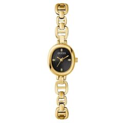 GUESS GUGW0982L2 ALTIN KAPLAMA SİYAH KADRAN OVAL KADIN KOL SAATİ