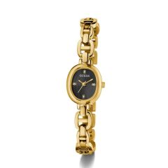 GUESS GUGW0982L2 ALTIN KAPLAMA SİYAH KADRAN OVAL KADIN KOL SAATİ