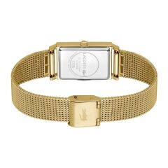 LACOSTE LAC2001315 ALTIN KAPLAMA HASIR KORDON DİKDÖRTGEN KADIN KOL SAATİ