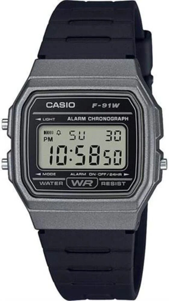 CASIO F-91WM-1BDF ASKER SAATİ SİYAH SİLİKON KORDON DİJİTAL ERKEK KOL SAATİ