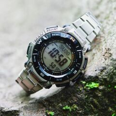 CASIO PRO TREK PRG-340T-7DR TİTANYUM PİLSİZ SOLAR BAROMETRE-PUSULA-TERMOMETRELİ ERKEK KOL SAATİ