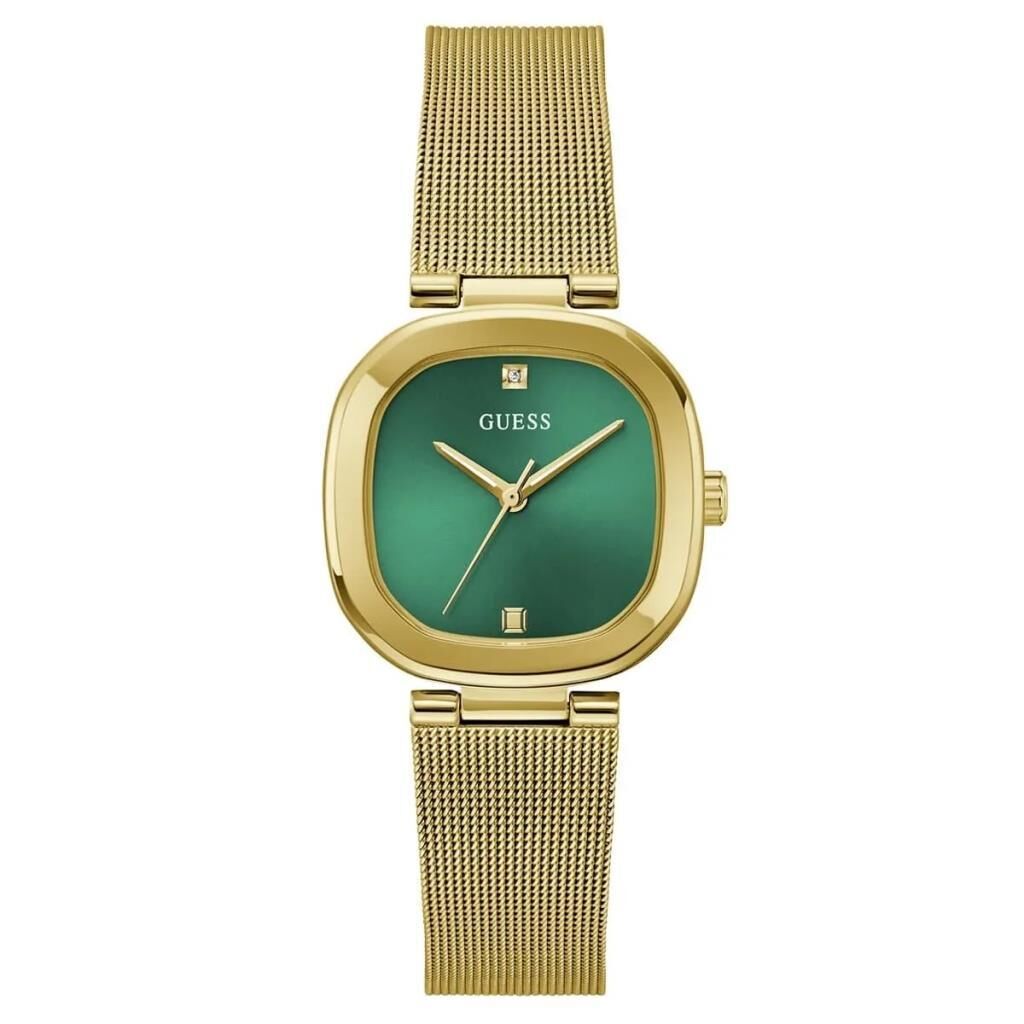 GUESS GUGW0768L2 PIRLANTALI ALTIN KAPLAMA YEŞİL KADRAN HASIR KADIN KOL SAATİ